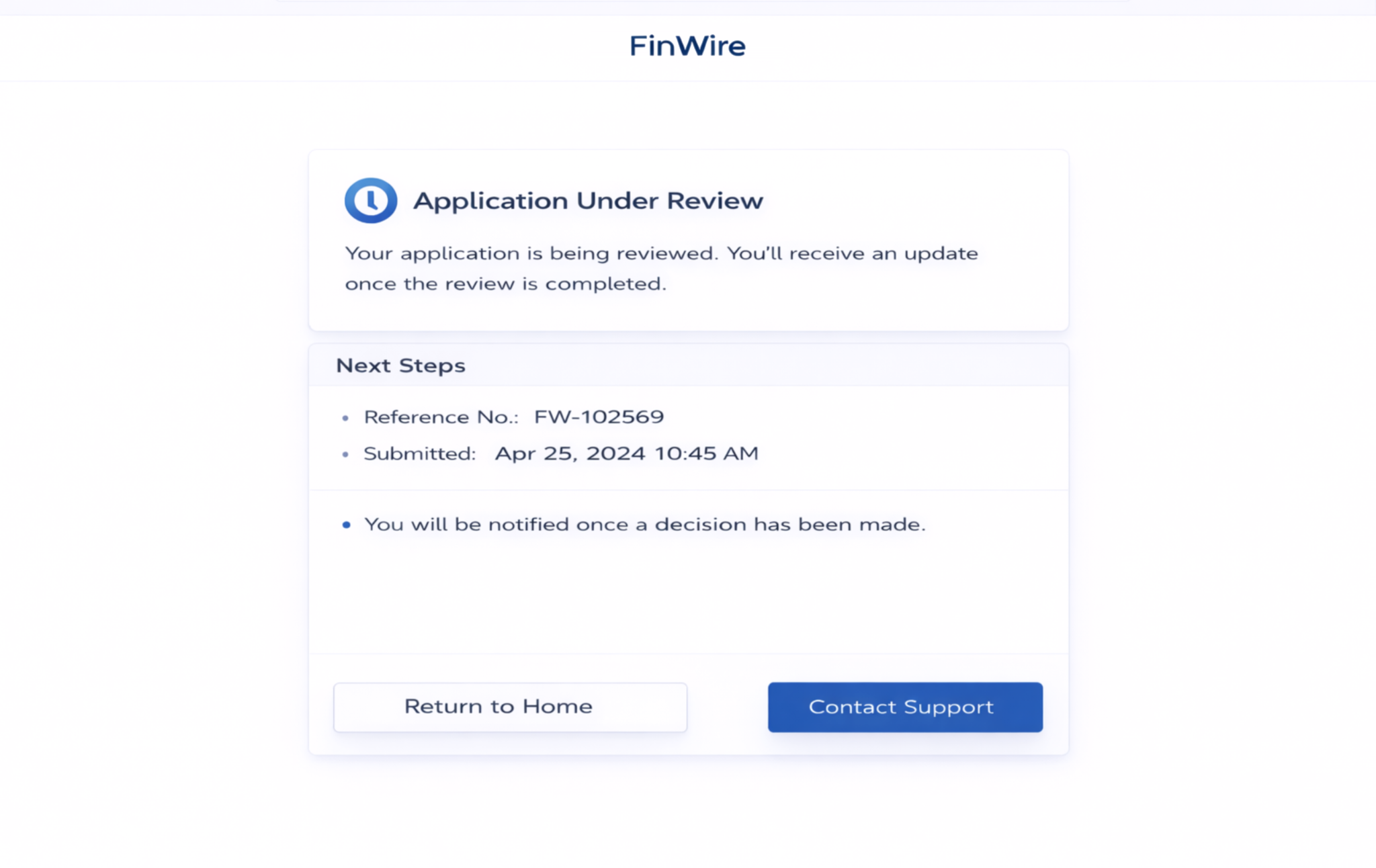 Application Under Review